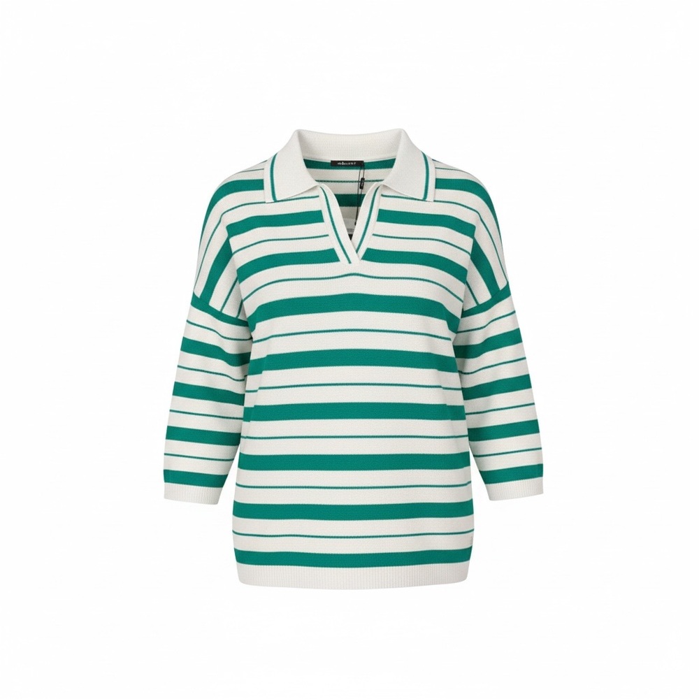NWT Olsen Women's Cora‎ Relaxed Polo Top Size Small Green 100% Cotton
